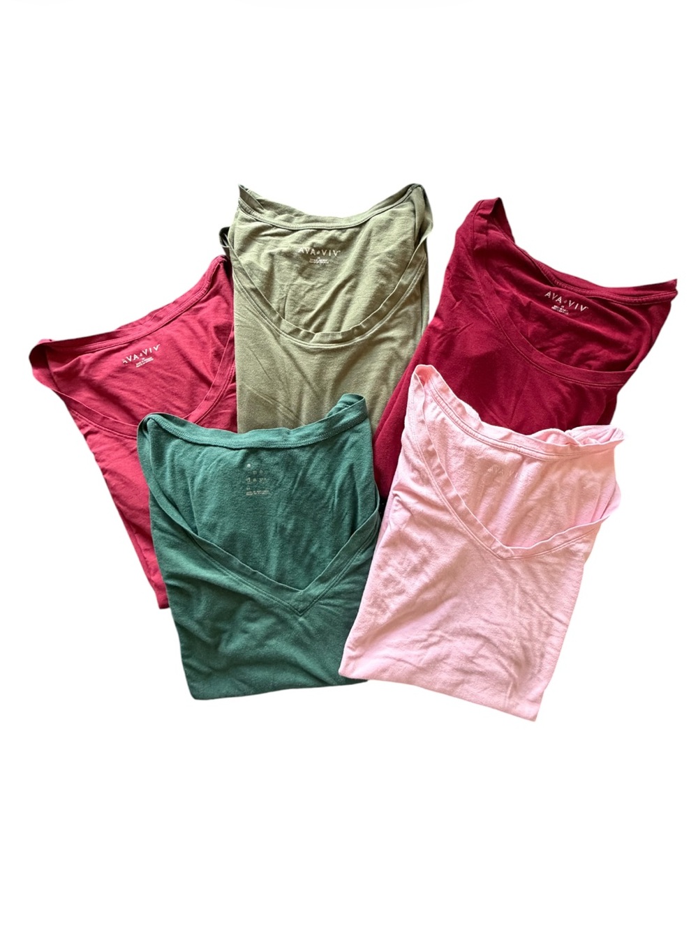 Ava & Viv and A New Day Set of 5 Short Sleeve Tees All Size 3X